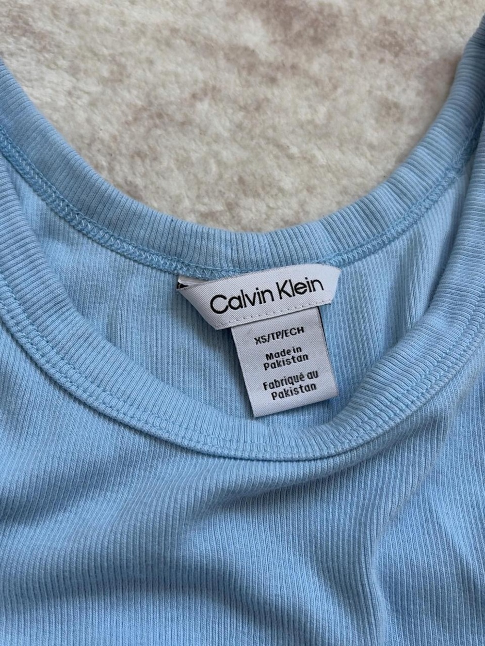 Calvin Klein Sky Blue Ribbed Tank - Picture 2 of 2
